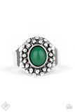 Please and Thank You - Green Ring - Paparazzi Accessories Ring Bedazzle Me Pretty Mobile Fashion Boutique