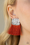 Plume Bloom - Orange Earrings - Paparazzi Accessories Earrings Bedazzle Me Pretty Mobile Fashion Boutique