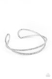 Plus One Status - White Bracelet - Paparazzi Accessories Bracelet Bedazzle Me Pretty Mobile Fashion Boutique