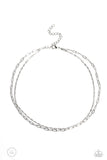 Polished Paperclips - Silver Necklace - Paparazzi Accessories Necklace Bedazzle Me Pretty Mobile Fashion Boutique