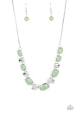 Polished Parade - Green Necklace - Paparazzi Accessories Necklace Bedazzle Me Pretty Mobile Fashion Boutique