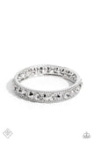Polishing Promise - White Bracelet - Paparazzi Accessories Bracelet Bedazzle Me Pretty Mobile Fashion Boutique