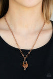 Pop and LOCKET - Copper Necklace - Paparazzi Accessories Necklace Bedazzle Me Pretty Mobile Fashion Boutique