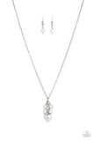 Pop It and LOCKET - White Necklace - Paparazzi Accessories Necklace Bedazzle Me Pretty Mobile Fashion Boutique