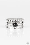 POP Rival - Black Ring - Paparazzi Accessories Ring Bedazzle Me Pretty Mobile Fashion Boutique