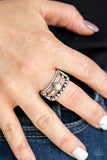POP Rival - Brown Ring - Paparazzi Accessories Ring Bedazzle Me Pretty Mobile Fashion Boutique