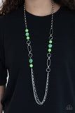 POP-ular Opinion - Green Necklace - Paparazzi Accessories Necklace Bedazzle Me Pretty Mobile Fashion Boutique