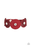 Poppin Popstar - Red Bracelet - Paparazzi Accessories Bracelet Bedazzle Me Pretty Mobile Fashion Boutique