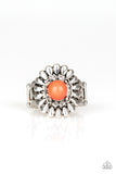 Poppy Pep - Orange Ring - Paparazzi Accessories Ring Bedazzle Me Pretty Mobile Fashion Boutique
