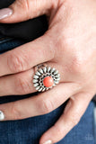 Poppy Pep - Orange Ring - Paparazzi Accessories Ring Bedazzle Me Pretty Mobile Fashion Boutique