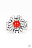 Poppy Pep - Red Ring - Paparazzi Accessories Ring Bedazzle Me Pretty Mobile Fashion Boutique