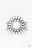 Poppy Pep - White Ring - Paparazzi Accessories Ring Bedazzle Me Pretty Mobile Fashion Boutique