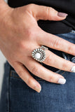 Poppy Pep - White Ring - Paparazzi Accessories Ring Bedazzle Me Pretty Mobile Fashion Boutique