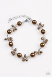 Posh In Pearls - Brown Bracelet - Paparazzi Accessories Bracelet Bedazzle Me Pretty Mobile Fashion Boutique