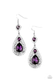Posh Pageantry - Purple Earrings - Paparazzi Accessories Earrings Bedazzle Me Pretty Mobile Fashion Boutique