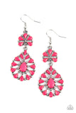 Posh Palooza - Pink Earrings - Paparazzi Accessories Earrings Bedazzle Me Pretty Mobile Fashion Boutique