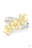 Posh Petals - Yellow Ring - Paparazzi Accessories Ring Bedazzle Me Pretty Mobile Fashion Boutique