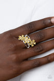 Posh Petals - Yellow Ring - Paparazzi Accessories Ring Bedazzle Me Pretty Mobile Fashion Boutique