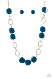 Posh Promenade - Blue - Blue Necklace - Paparazzi Accessories Necklace Bedazzle Me Pretty Mobile Fashion Boutique