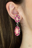 Positively Pampered - Orange Clip-On Earrings - Paparazzi Accessories Clip-On Earrings Bedazzle Me Pretty Mobile Fashion Boutique