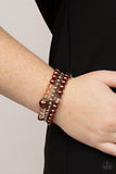 Positively Polished - Brown Bracelet - Paparazzi Accessories Bracelet Bedazzle Me Pretty Mobile Fashion Boutique