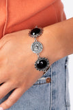Positively Poppy - Black Bracelet - Paparazzi Accessories Bracelet Bedazzle Me Pretty Mobile Fashion Boutique