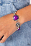 Positively Poppy - Purple Bracelet - Paparazzi Accessories Bracelet Bedazzle Me Pretty Mobile Fashion Boutique