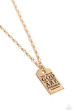 Possible Pendant - Gold Necklace - Paparazzi Accessories Necklace Bedazzle Me Pretty Mobile Fashion Boutique