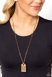 Possible Pendant - Gold Necklace - Paparazzi Accessories Necklace Bedazzle Me Pretty Mobile Fashion Boutique