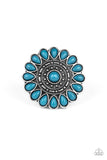 Posy Paradise - Blue Ring - Paparazzi Accessories Ring Bedazzle Me Pretty Mobile Fashion Boutique