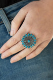Posy Paradise - Blue Ring - Paparazzi Accessories Ring Bedazzle Me Pretty Mobile Fashion Boutique
