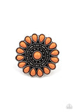 Posy Paradise - Orange Ring - Paparazzi Accessories Ring Bedazzle Me Pretty Mobile Fashion Boutique