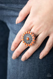 Posy Paradise - Orange Ring - Paparazzi Accessories Ring Bedazzle Me Pretty Mobile Fashion Boutique