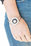 Posy Pop - White Bracelet - Paparazzi Accessories Bracelet Bedazzle Me Pretty Mobile Fashion Boutique