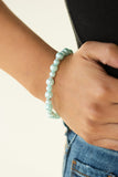 Powder and Pearls - Blue Bracelet - Paparazzi Accessories Bracelet Bedazzle Me Pretty Mobile Fashion Boutique