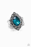 Power Behind The Throne - Blue Ring - Paparazzi Accessories Ring Bedazzle Me Pretty Mobile Fashion Boutique