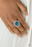 Power Behind The Throne - Blue Ring - Paparazzi Accessories Ring Bedazzle Me Pretty Mobile Fashion Boutique