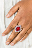 Power Behind The Throne - Red Ring - Paparazzi Accessories Ring Bedazzle Me Pretty Mobile Fashion Boutique