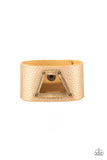 Power Play - Brass Bracelet - Paparazzi Accessories Bracelet Bedazzle Me Pretty Mobile Fashion Boutique