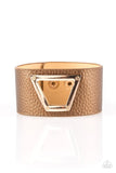 Power Play - Brown Bracelet - Paparazzi Accessories Bracelet Bedazzle Me Pretty Mobile Fashion Boutique