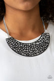 Powerful Prowl - Black Necklace - Paparazzi Accessories Necklace Bedazzle Me Pretty Mobile Fashion Boutique
