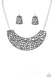 Powerful Prowl - Black Necklace - Paparazzi Accessories Necklace Bedazzle Me Pretty Mobile Fashion Boutique