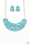 Powerful Prowl - Blue Necklace - Paparazzi Accessories Necklace Bedazzle Me Pretty Mobile Fashion Boutique
