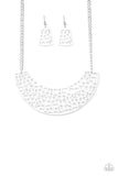 Powerful Prowl - White Necklace - Paparazzi Accessories Necklace Bedazzle Me Pretty Mobile Fashion Boutique