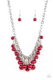 Powerhouse Pose - Red Necklace - Paparazzi Accessories Necklace Bedazzle Me Pretty Mobile Fashion Boutique