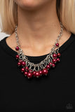 Powerhouse Pose - Red Necklace - Paparazzi Accessories Necklace Bedazzle Me Pretty Mobile Fashion Boutique