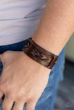 Practical Pioneer - Brown Bracelet - Paparazzi Accessories Bracelet FS-Bedazzle Me Pretty Mobile Fashion Boutique