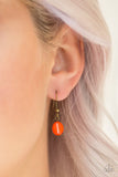 Practical Prairie - Orange Necklace - Paparazzi Accessories Necklace Bedazzle Me Pretty Mobile Fashion Boutique