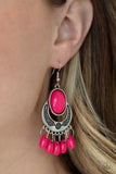 Prairie Flirt - Pink Earrings - Paparazzi Accessories Earrings Bedazzle Me Pretty Mobile Fashion Boutique