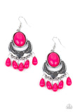 Prairie Flirt - Pink Earrings - Paparazzi Accessories Earrings Bedazzle Me Pretty Mobile Fashion Boutique
